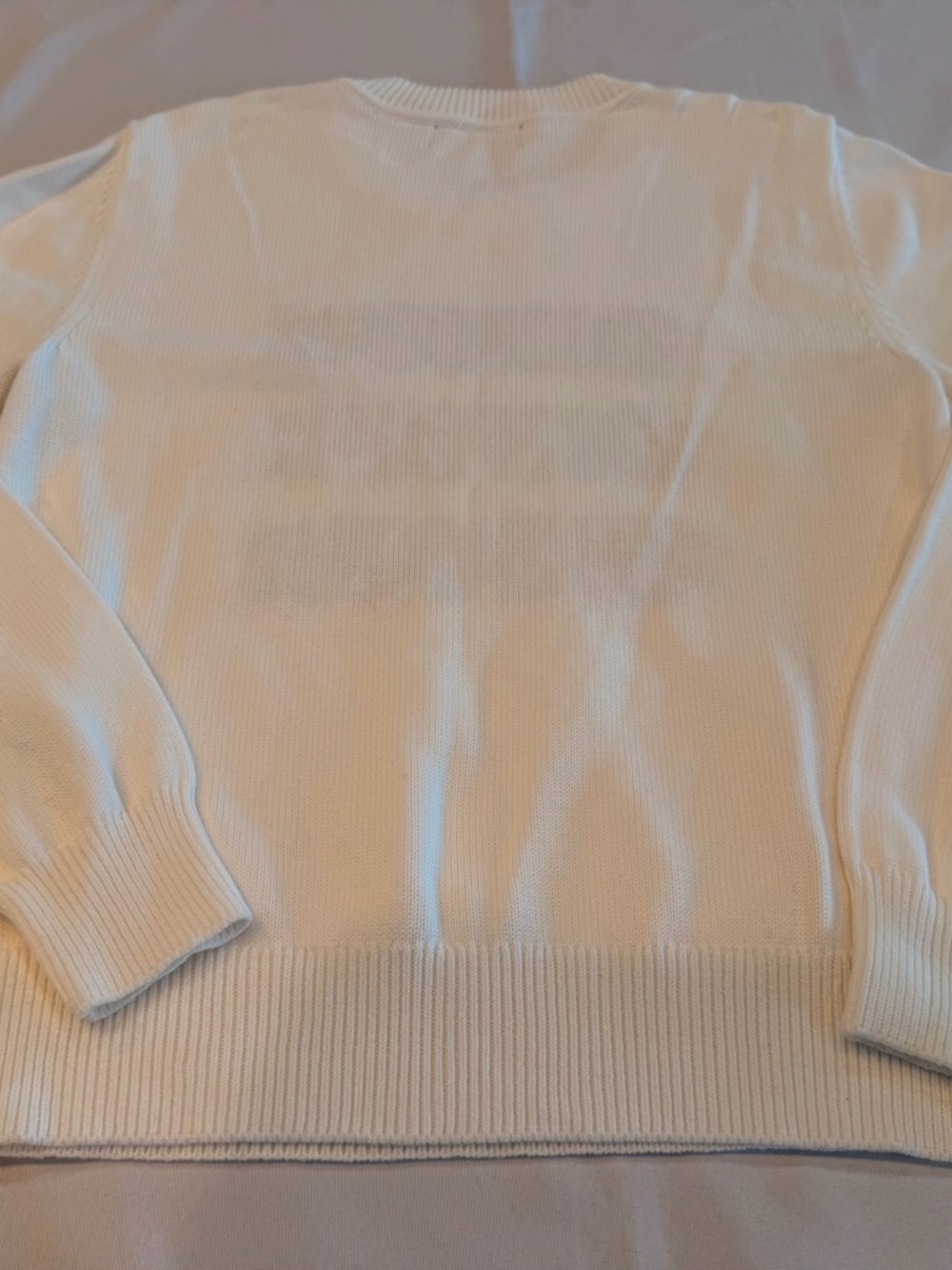 Karl Lagerfeld Paris Bonjour Crewneck White Sweater Size Medium - Picture 6 of 6